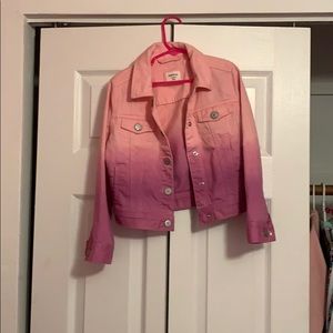 Pink and Purple Ombré Jean Jacket